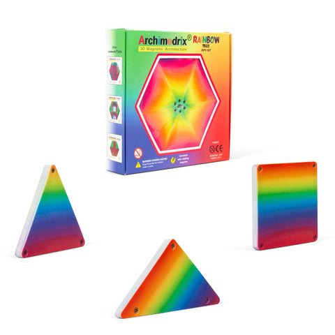 Archimedrix 25 pcs Rainbow Magnetic Tiles