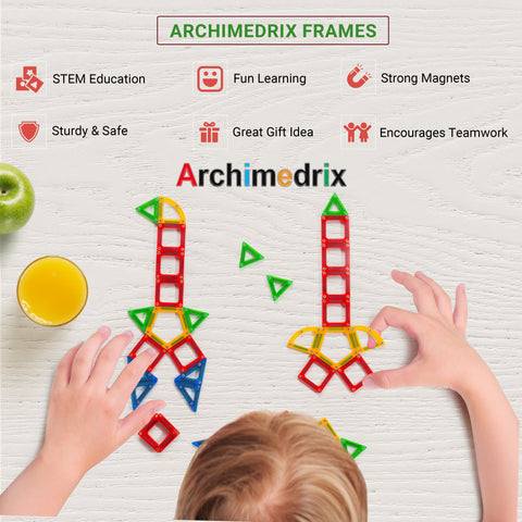 Archimedrix 34 pcs Colorful Frame Magnetic Tiles